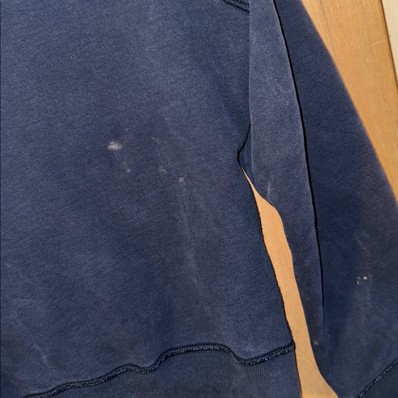 Hollister Heavy Distressed Dark Blue Zip-Up Hoodie - Picture 6 of 6